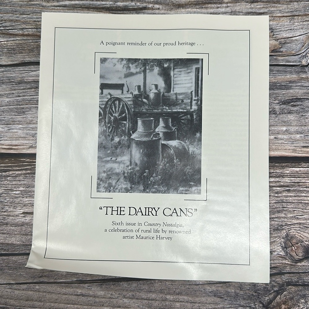 The Bradford Exchange Maurice Harvey “The Dairy Cans” with box​​ - Picture 5 of 6